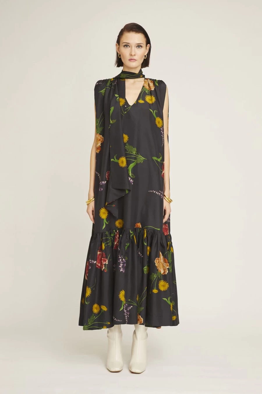 Isla & White Women's Renata Dress - Elegant Floral Printed Summer Dress